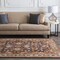 Tiwari Home 6' x 6' Brown and Beige Oriential Floral Hand Tufted Square Wool Area Throw Rug
